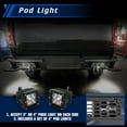 thumbnail image 6 of Rear Bumper for Ram 1500 2025,Full Width Rear Bumper with D-Rings & Pod Lights & Stepped Platform,Type 2, 6 of 10