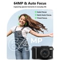 thumbnail image 3 of Digital Camera 4K 64MP Vlogging Camera for Photography, 18x Zoom, Autofocus, Flip Screen with 32GB Card, 3 of 9