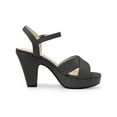 thumbnail image 3 of BLISSFUL STEP Women's Fashion Platform Strap Slingback Chunky Heel Open Toe Sandals Grey 10, 3 of 7