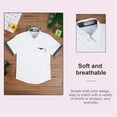 thumbnail image 6 of Sxiwei Kids Boys Short Sleeve Button Down Shirt Lapel Collar Oxford Dress Shirt School Uniform Shirt Casual Tops Daily Wear White 120, 6 of 7