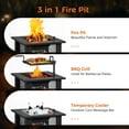 thumbnail image 3 of BALI OUTDOORS 3 in 1 Square Fire Pit with Grill, 31 inch Wood Burning Firepits with Poker for Patio, Backyard, 3 of 10
