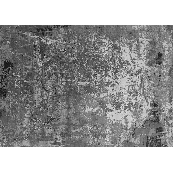 Ahgly Company Indoor Rectangle Oriental Gray Industrial Area Rugs, 7' x 9'