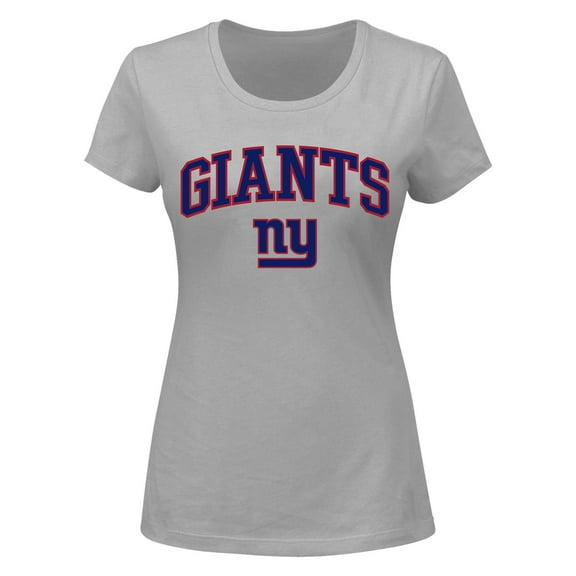 Women's Fanatics Heather Gray New York Giants Plus Size Arch Over Logo T-Shirt