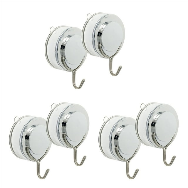 Gancho de Succión Paquete de 6 de Ventosa de Acero Inoxidable Al Vacío, Gancho para Toallas de Baño, Soportes Hasta 18 Lb Pared con Ventosa, Perchas Cocina y Baño