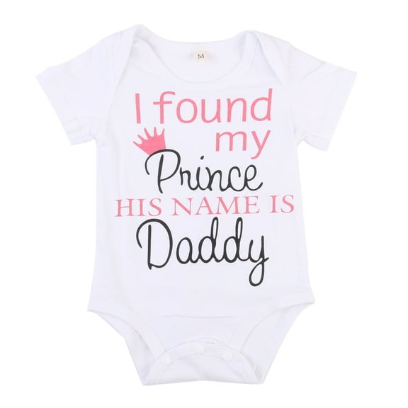 Daddys Girls Baby Clothes daddy's girl baby outfits Daddy‘s Day Baby Bodysuits Gifts Short Sleeves Summer Romper Clothes 0-6 Months