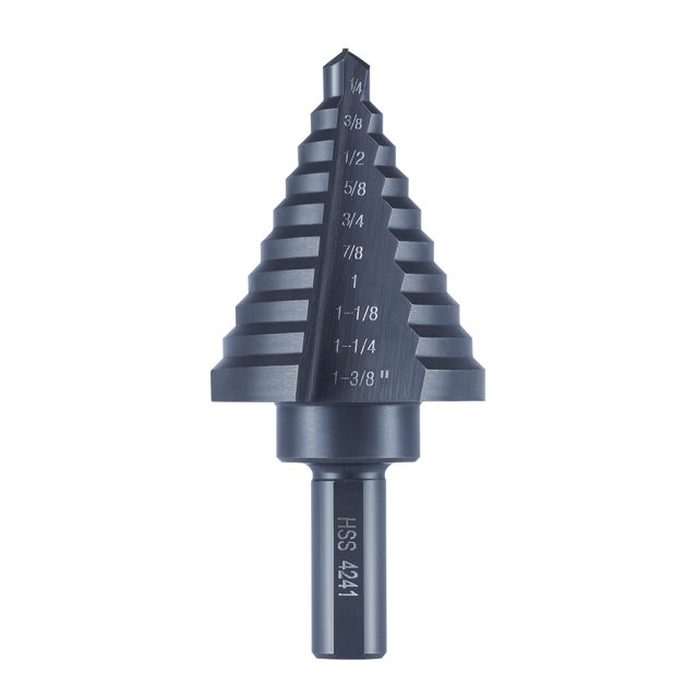 Broca escalonada Anfrere HSS de 1/4 a 1-3/8 pulgadas para chapa metálica