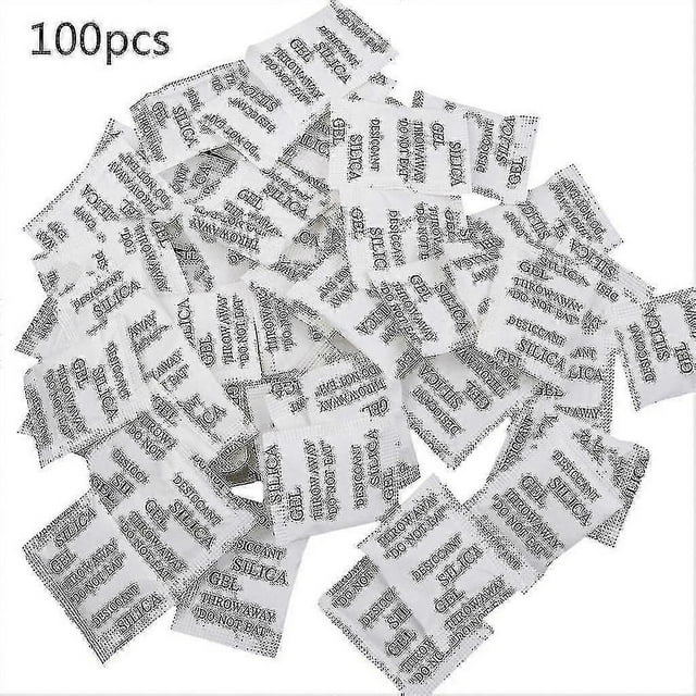 100 Packets Non-toxic Silica Gel Desiccant Pack Moisture Absorber Dehumidifier For Kitchen Clothes Storage Room Food Spices Jewelry Shoes