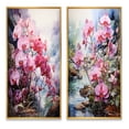 thumbnail image 2 of Designart "pasture Delicate Orchid Oasis II" Meadow Framed Wall Art Set Of 2 - Pink Landscapes Gallery Wall Frame Set For Home Decor, 2 of 7