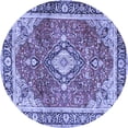 thumbnail image 1 of Ahgly Company Machine Washable Indoor Round Medallion Blue Traditional Area Rugs, 8' Round, 1 of 4