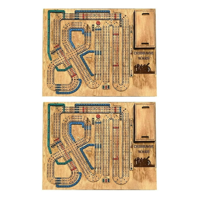 Bamboohart Cribbage Wars Board Game Cribbage Wars Cribbage War Game Cribbage Boards Unique 2024 New Wooden Cribbage Board Game Set with Built-in Storage Compartment for Cribbage Pegs