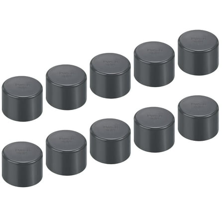 Uxcell 1-1/4" Pipe End Cap Fitting, 10 Pack Furniture Grade Plug Coupling Grey