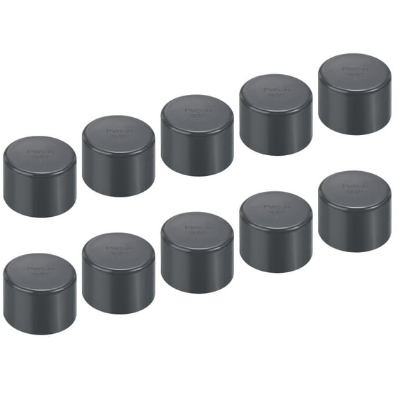 Uxcell 1-1/4" Pipe End Cap Fitting, 10 Pack Furniture Grade Plug Coupling Grey