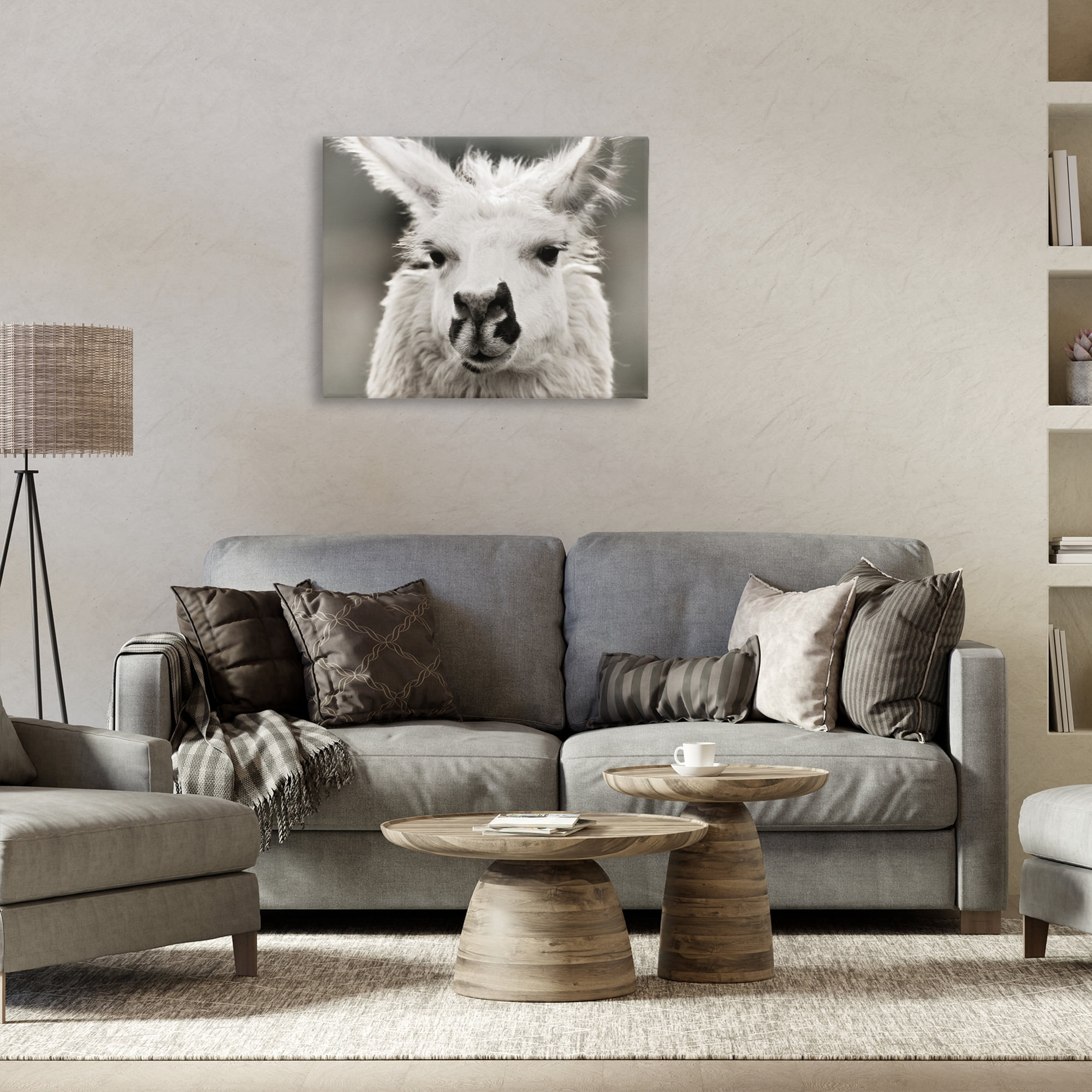 Stupell Industries Llama Gazing Portrait Animals & Insects Photography Gallery Wrapped Canvas Art Print Wall Art, 30 x 24