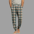 thumbnail image 2 of Ashirexll Winter Pajamas for Men, Mens Pajama Pants, Checkered Printed Sleepwear Pants with Elastic Drawstring Waist and Bundle Leg, 2 of 5