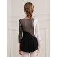 thumbnail image 7 of YONGHS Kids Girls Long Sleeve Ballet Dance Figure Ice Skating Dress A Black 6, 7 of 7
