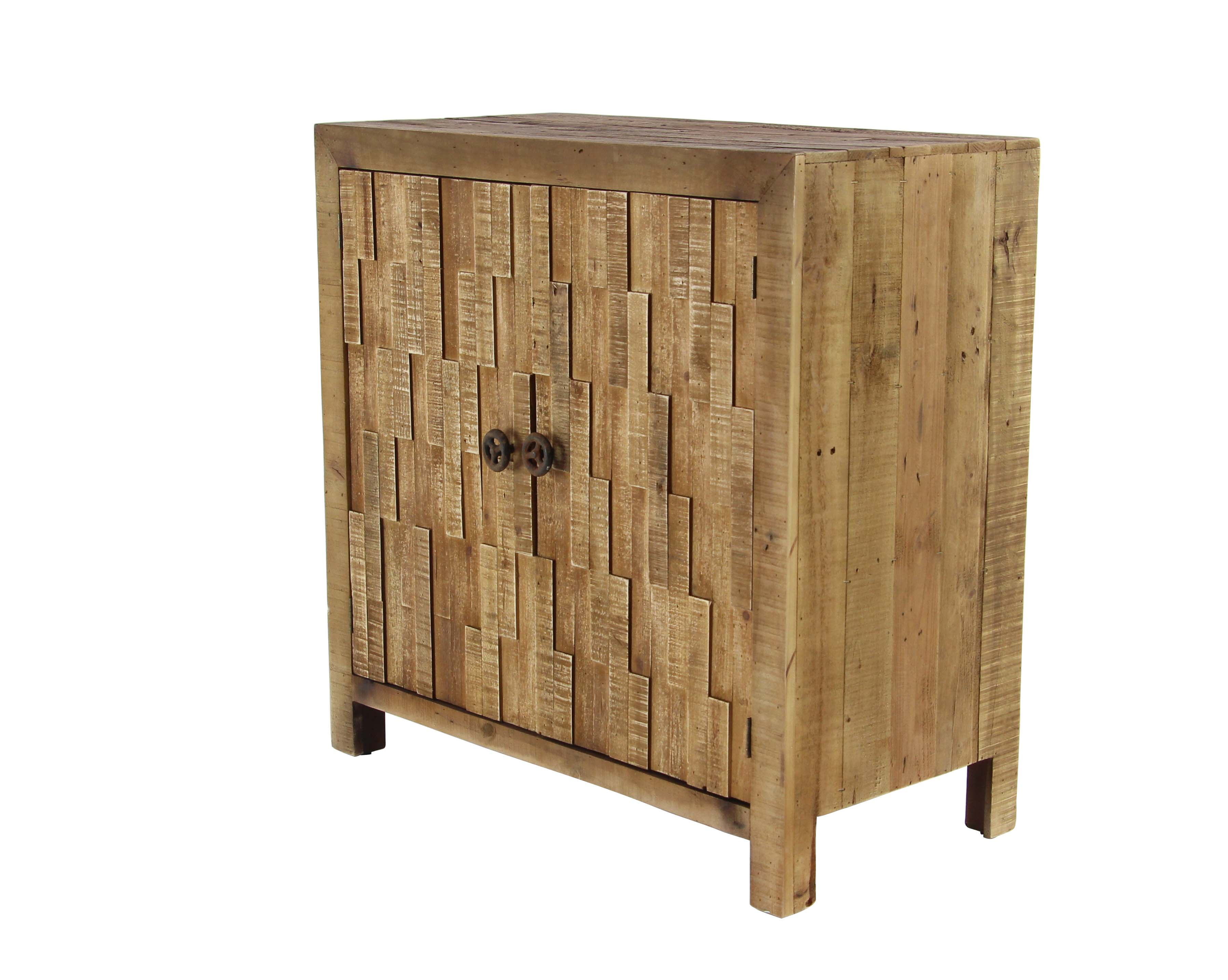 Decmode Rustic 2-Door Wooden Textured Cabinet, Brown - Walmart.com ...