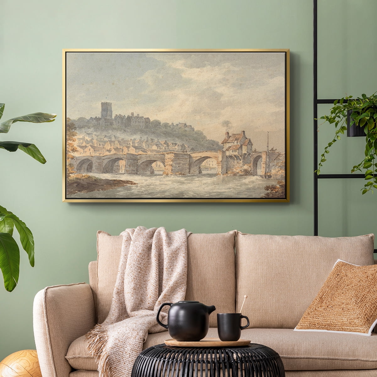 Vintage Landscape-CCCXCII By Wexford Home Framed in Gold Wood Gallery Wrapped Canvas 27 in. x 41 in.