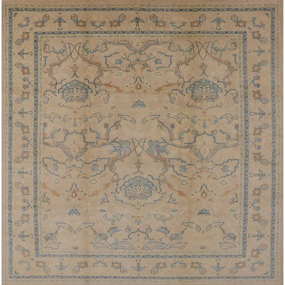 Ahgly Company Indoor Square Mid-Century Modern Dark Almond Brown Oriental Area Rugs, 8' Square