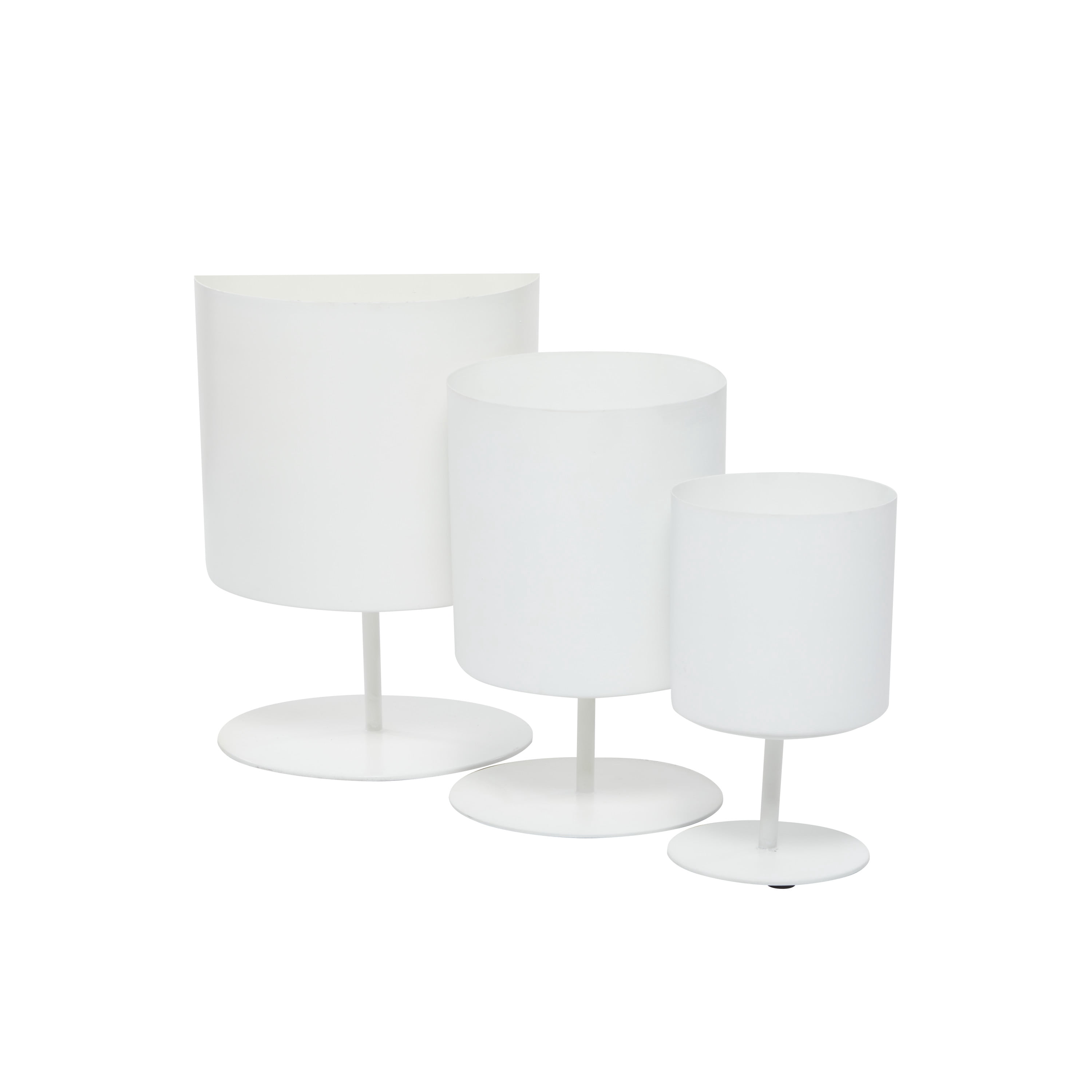 DecMode 14", 12", 10"H White Metal Planter (3 Count)