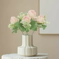 thumbnail image 6 of wtgtog Simulated Rose Bouquet with Small Handlebars, silk cloth home decoration flowers, includes dahlias hydrangea foliage, ideal for wedding party home garden decoration, realistic design, 6 of 6