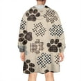 thumbnail image 2 of Wearable Oversized Blanket,Paw Print Wearable Blanket Hoodie for Adults,Cozy Hooded Blankets with Super Pockets,Super Warm Fuzzy Pullover for Women & Men, 2 of 6