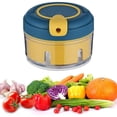 thumbnail image 1 of 1 Pieces Manual Chopper, Kitchen Chopper, Vegetable Chopper, Garlic Chopper, Mini Chopper, Fruit Vegetable Chopper, Onion Chopper, For Vegetable, Fruit, Onion, Garlic (Yellow Blue), 1 of 5