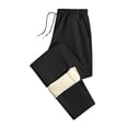 thumbnail image 4 of Men’s Lined Sweatpants Thermal Thicken Fleece Wide Leg Track Pants Windproof Warm, 4 of 9