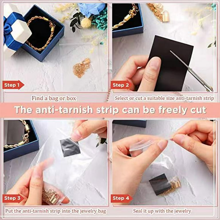 HeroNeo 75Pcs Anti Tarnish Strips for Jewelry Silver Tarnish