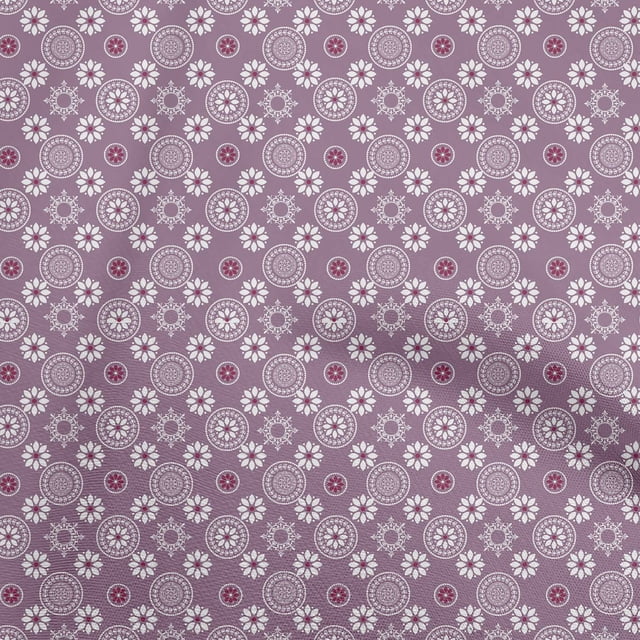 oneOone Georgette Viscose Light Purple Fabric Block Sewing Material Print Fabric By The Yard 42 Inch Wide