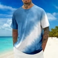 thumbnail image 2 of XIAOCHA Men's Monochrome Tie Dye Raglan T Shirt Short Sleeve Crew Neck Pullover Top Lightweight Casual Streetwear Tees, 2 of 4