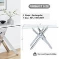 thumbnail image 2 of Modern Style Console Table Narrow Sofa Table with Tempered Glass Top and Metal Tubular Legs, 45" Lx18 Wx30 H, Silver, 2 of 8