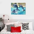 thumbnail image 4 of COMIO Dolphin Decor Wall Art Nautical Bathroom Decor Ocean Themed Dolphin Pictures Wall Decor Inspirational Quotes Canvas Print Artwork Home Decoration For Bathroom Living Room Bedroom, 4 of 4