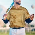 thumbnail image 6 of Balery Retro Palm Tree Baseball Jersey for Men Casual Button Down Shirts Short Sleeve Active Team Sports Uniform-Small, 6 of 9