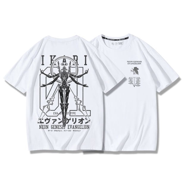 Camiseta de manga corta con estampado suelto de verano para hombre y mujer, nueva máquina de animación de dibujos animados de Neon Genesis Evangelion No. 1