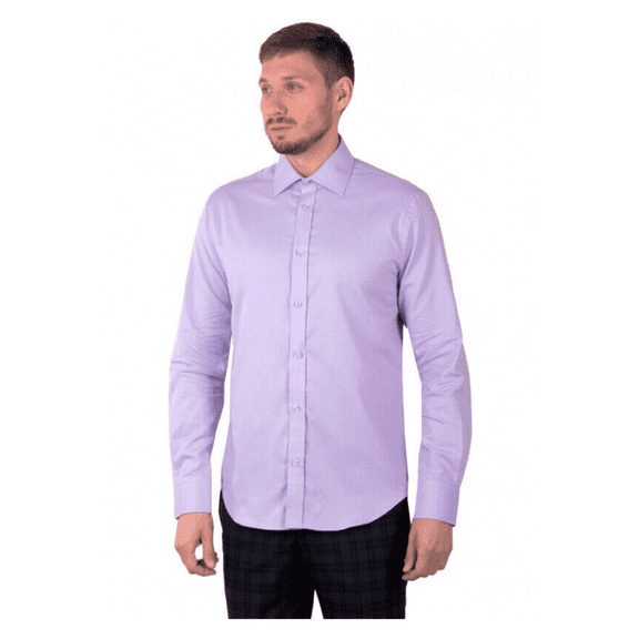 $165 Polo Ralph Lauren Men's Slim Fit LS Shirt, Purple/White, Size 17 42