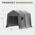 thumbnail image 5 of BaPiPro 10x10FT Grey Gable Top Carport, Multifunctional Outdoor Storage Shelter with All-Weather Metal Frame for Patio Vehicle Parking & Outdoor Gear Storage, 5 of 8
