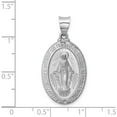 thumbnail image 3 of 14K White Gold Polished/Satin Miraculous Medal Hollow Pendant (30.5 X 15.75) Made In United States xr1278, 3 of 5