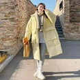 thumbnail image 2 of Chaqueta de algodón de plumón de tamaño mediano a largo para mujer, chaqueta de algodón holgada y gruesa con capucha y bolsillo grande, 2 of 5