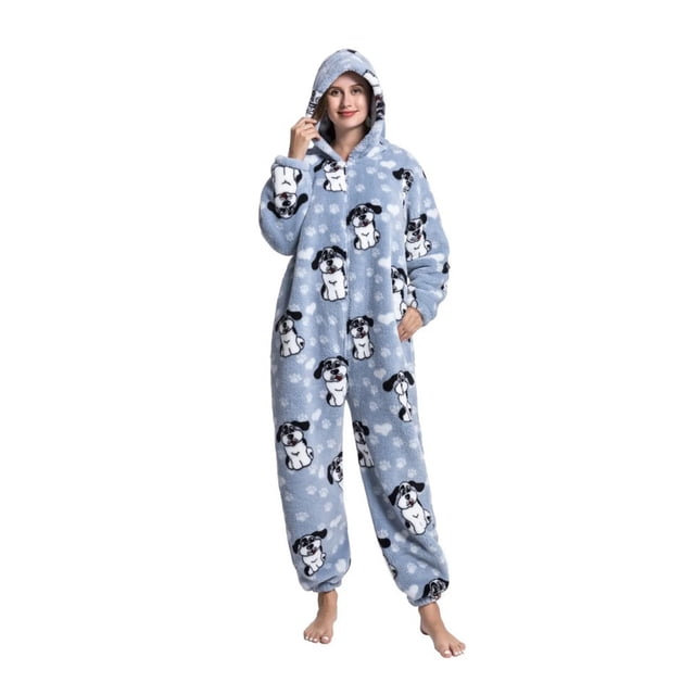 Onesies-Pijama Unisex de franela para mujer, ropa de casa de terciopelo grueso, con dibujos de animales, para Navidad, 2023