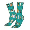 thumbnail image 5 of KLL Cartoon Dogs Print Womens Crew Socks Athletic Middle Tube Long Socks Novelty Socks Gifts For Men, 5 of 7