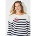 thumbnail image 4 of Catherines Women's Plus Size Liz&Me Heart & Soul Stripe Sweater, 4 of 4
