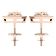 thumbnail image 4 of 1.05 Carat (ctw) Sterling Silver Heart Cut Morganite & Round Cut White Diamond Ladies Halo Stud Earrings 1 CT, 4 of 4