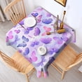thumbnail image 2 of Purple Butterfly Lavender Pattern Square Tablecloth,Waterproof Square Table Cover,Wipeable Spillproof Washable Table Cover for Home Kitchen Party Decor 42"X42"(107x107cm), 2 of 6