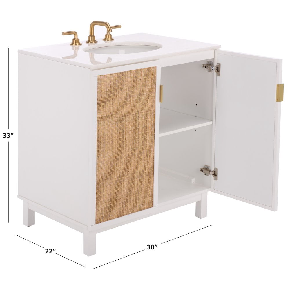 SEI Bobby Rattan Doors 30" Vanity With Marble Top