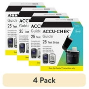 (4 pack) Accu-Chek Guide Glucose Strips for Diabetic Blood Sugar Testing (Pack of 25)