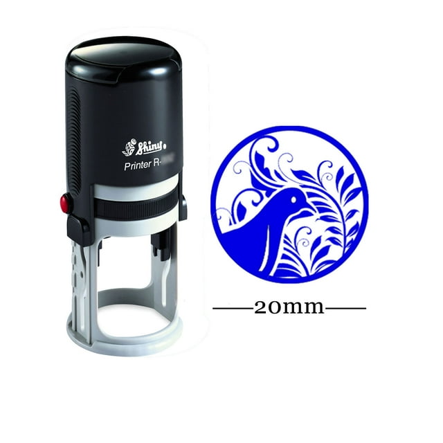 Round Self Inking Kids Teacher Stamp BIRD DESIGN Personalized Custom Shiny 20mm Rubber Mini Stamp