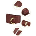 thumbnail image 2 of Allegra K Women's High Waist Stretchy Slanted Wide Leather Waist Belts, 2 of 4