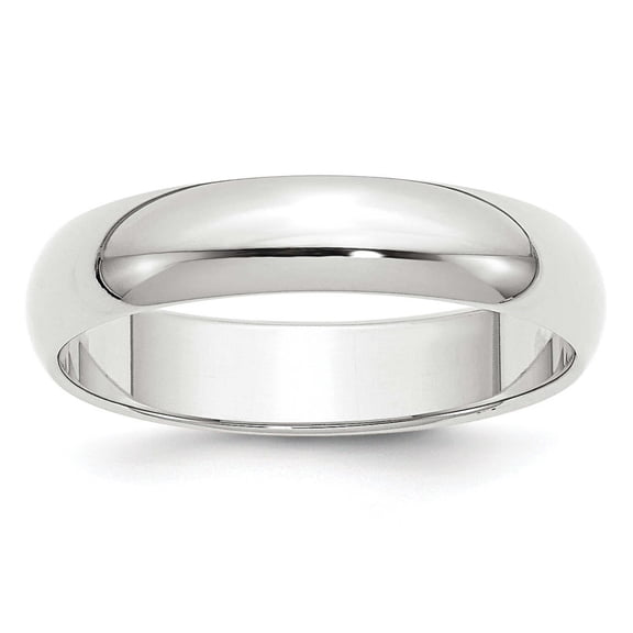 Primal Gold 14 Karat White Gold 5mm Half-Round Wedding Band Size 5