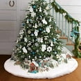 thumbnail image 2 of Faithtur Christmas Tree Skirt White Soft Plush Floor Mat Cover for Xmas Tree, 2 of 9