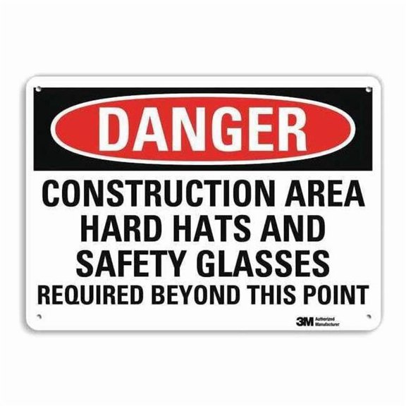 Lyle Danger Sign,4 Hole Mount,14inWx10inH, U3-1242-RA_14X10 U3-1242-RA_14X10